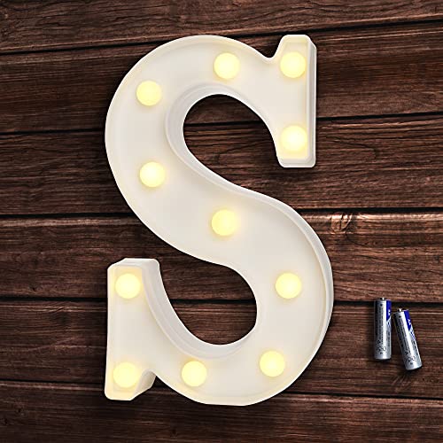 bemece LED Buchstabe Lichter Alphabet, LED Brief Licht, Led dekoration für Geburtstag Party Hochzeit & Urlaub Haus Bar - Buchstabe S von bemece