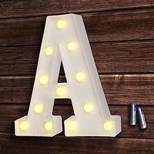 bemece LED Buchstaben Lichter Alphabet, Led leuchtbuchstabe, Led dekoration für Geburtstag Party Hochzeit & Urlaub Haus Bar - Buchstabe A von bemece