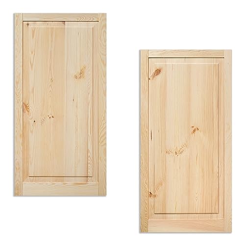 Kassettentür Schranktür Holz RUSTIKAL | 99,3 x 49,4 cm 2-er Pack Set | unbehandelte Holztür aus Kiefernholz im Kolonialstil und Markflecken als Raumteiler Schiebetür für Regale, Schränke, Möbel von ben+camilla.com