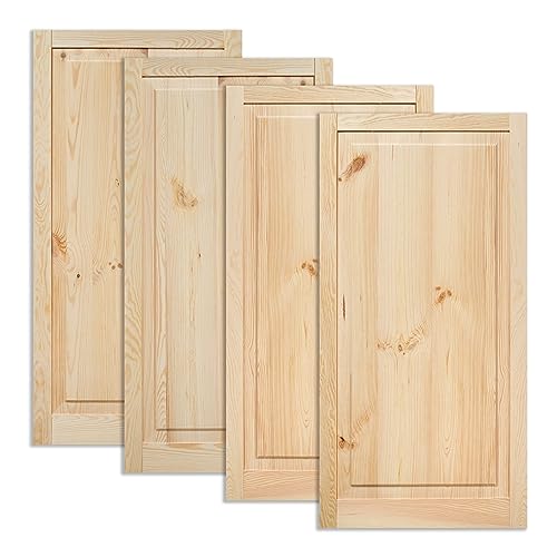 Kassettentür Schranktür Holz RUSTIKAL | 99,3 x 49,4 cm 4-er Pack Set | unbehandelte Holztür aus Kiefernholz im Kolonialstil und Markflecken als Raumteiler Schiebetür für Regale, Schränke, Möbel von ben+camilla.com