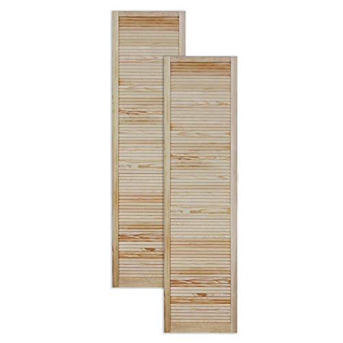 ben+camilla.com Lamellentür Holztür Natur 1980 x 494 x 21 mm mit geschlossenen Lamellen für Regale, Schränke, Möbel | Kiefer Holz unbehandelt | Doppel-Paket 2-er Pack von ben+camilla.com