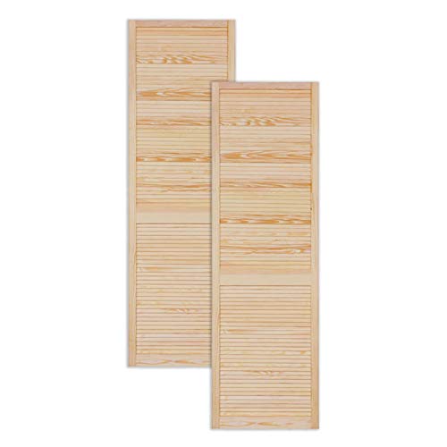 ben+camilla.com Lamellentür Holztür Natur 1980 x 594 x 21 mm mit geschlossenen Lamellen für Regale, Schränke, Möbel | Kiefer Holz unbehandelt | Doppel-Paket 2-er Pack von ben+camilla.com