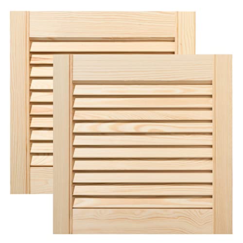 ben+camilla.com Doppel-Paket / 2-er Pack Lamellentüren 39,5 x 39,4 cm Holztür Natur mit offenen Lamellen für Regale, Schränke, Möbel | Kiefer Holz unbehandelt von ben+camilla.com