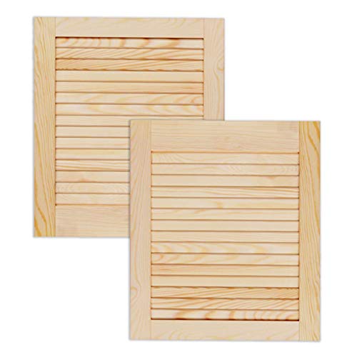 ben+camilla.com Lamellentür Holztür Natur 462 x 394 x 21 mm mit geschlossenen Lamellen für Regale, Schränke, Möbel | Kiefer Holz unbehandelt | Doppel-Paket 2-er Pack von ben+camilla.com