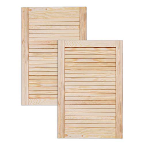 ben+camilla.com Lamellentür Holztür Natur 601 x 394 x 21 mm mit geschlossenen Lamellen für Regale, Schränke, Möbel | Kiefer Holz unbehandelt | Doppel-Paket 2-er Pack von ben+camilla.com