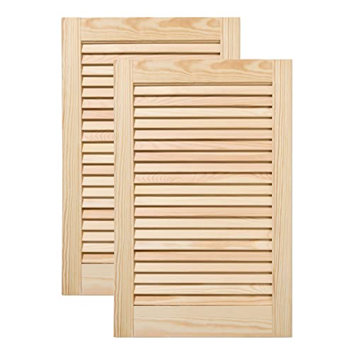 ben+camilla.com Doppel-Paket / 2-er Pack Lamellentüren 61,5 x 39,4 cm Holztür Natur mit offenen Lamellen für Regale, Schränke, Möbel | Kiefer Holz unbehandelt von ben+camilla.com