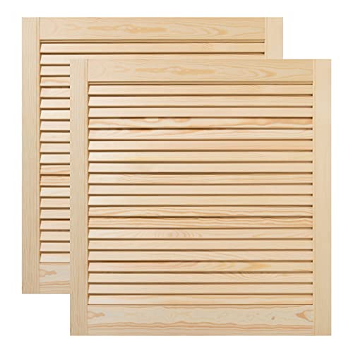 ben+camilla.com Doppel-Paket / 2-er Pack Lamellentüren 61,5 x 59,4 cm Holztür Natur mit offenen Lamellen für Regale, Schränke, Möbel | Kiefer Holz unbehandelt von ben+camilla.com