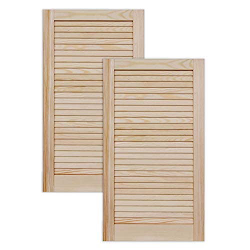 ben+camilla.com Lamellentür Holztür Natur 717 x 394 x 21 mm mit geschlossenen Lamellen für Regale, Schränke, Möbel | Kiefer Holz unbehandelt | Doppel-Paket 2-er Pack von ben+camilla.com