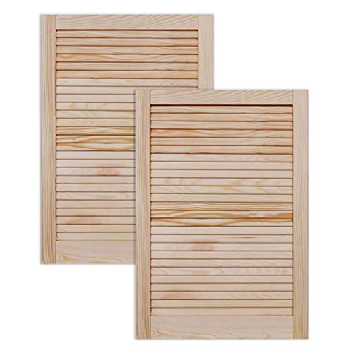 ben+camilla.com Lamellentür Holztür Natur 717 x 494 x 21 mm mit geschlossenen Lamellen für Regale, Schränke, Möbel | Kiefer Holz unbehandelt | Doppel-Paket 2-er Pack von ben+camilla.com