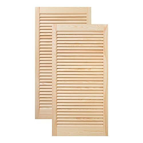 ben+camilla.com Doppel-Paket / 2-er Pack Lamellentüren 99,3 x 49,4 cm Holztür Natur mit offenen Lamellen für Regale, Schränke, Möbel | Kiefer Holz unbehandelt von ben+camilla.com