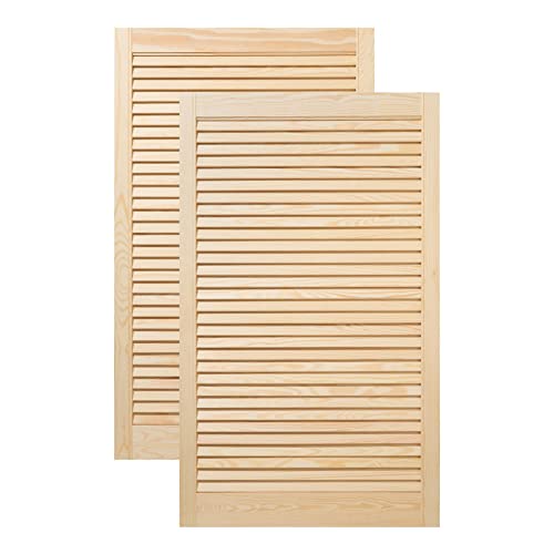 ben+camilla.com Doppel-Paket / 2-er Pack Lamellentüren 99,3 x 59,4 cm Holztür Natur mit offenen Lamellen für Regale, Schränke, Möbel | Kiefer Holz unbehandelt von ben+camilla.com