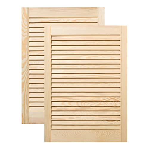 ben+camilla.com Doppel-Paket / 2-er Pack Lamellentüren 69,0 x 49,4 cm Holztür Natur mit offenen Lamellen für Regale, Schränke, Möbel | Kiefer Holz unbehandelt von ben+camilla.com