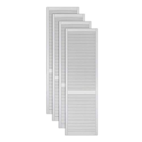 ben+camilla.com 4-er Pack/Vier Stück Lamellentüren 2013 x 594 x 21 mm weiß seidenmatt mit offenen Lamellen Kiefernholz für Regale, Schränke, Möbel - EINBAUFERTIG grundiert & lackiert von ben+camilla.com