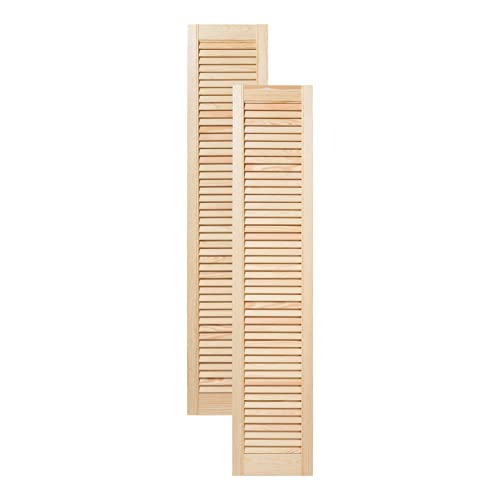 ben+camilla.com Doppel-Paket / 2-er Pack Lamellentüren 140,6 x 29,4 cm Holztür Natur mit offenen Lamellen für Regale, Schränke, Möbel | Kiefer Holz unbehandelt von ben+camilla.com