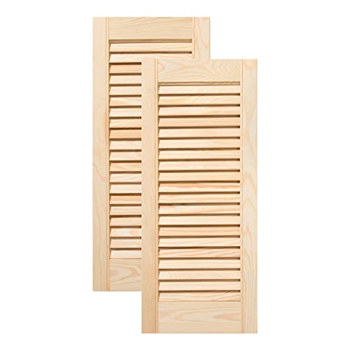 ben+camilla.com Doppel-Paket / 2-er Pack Lamellentüren 69,0 x 29,4 cm Holztür Natur mit offenen Lamellen für Regale, Schränke, Möbel | Kiefer Holz unbehandelt von ben+camilla.com