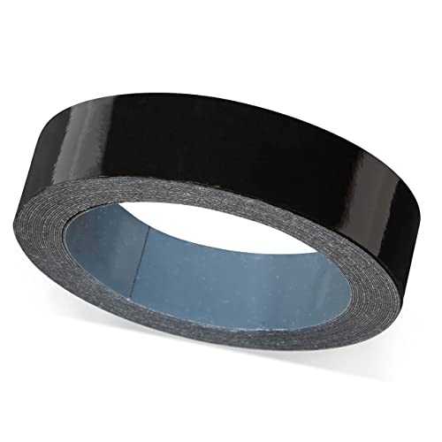 ben+camilla.com Kantenumleimer Selbstklebend | Schwarz Hochglanz 19 mm x 5 m Rolle | Melamin Umleimer Kantenband zum Überkleben wie Klebeband OHNE Bügeln für Möbelbauplatten und Regalbretter von ben+camilla.com