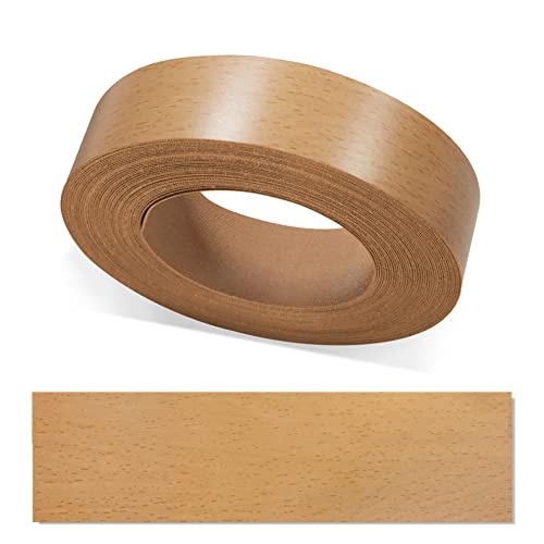 ben+camilla.com Kantenumleimer zum Aufbügeln | Buche 20 mm x 50 m Rolle glatt matt | Melamin Bügelkante Kantenband für Möbelbauplatten Regalbretter von ben+camilla.com