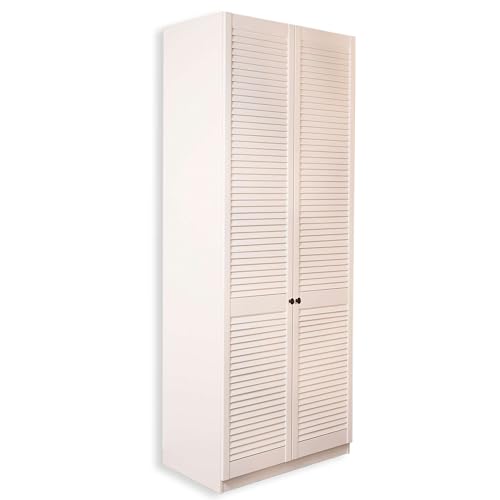 ben+camilla.com Lamellentüren Set passend zu IKEA Pax Kleiderschrank 236 cm Höhe | 2 STK. / Paar Schranktüren EINBAU FERTIG | Hochwertiges Massivholz in Weiß Premium Lackiert von ben+camilla.com