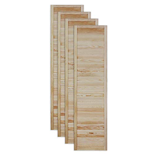 ben+camilla.com Lamellentür Holztür Natur 1980 x 494 x 21 mm mit geschlossenen Lamellen für Regale, Schränke, Möbel | Kiefer Holz unbehandelt | Vierer Paket 4-er Pack von ben+camilla.com