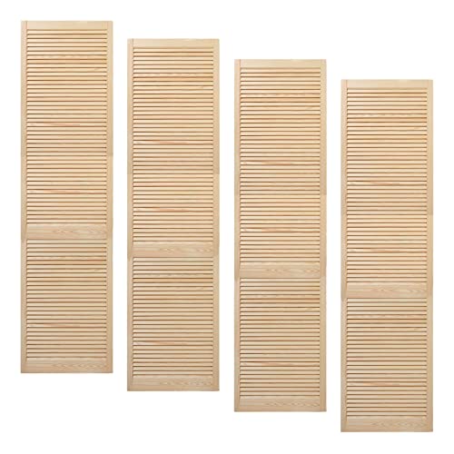 ben+camilla.com Lamellentür Holztür Natur 242,2 x 59,4 cm mit offenen Lamellen für Regale, Schränke, Möbel | Kiefer Holz unbehandelt | Vierer Paket 4-er Pack von ben+camilla.com