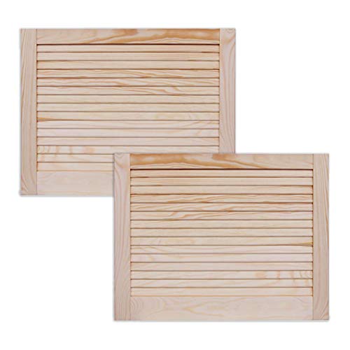 ben+camilla.com Lamellentür Holztür Natur 462 x 594 x 21 mm mit geschlossenen Lamellen für Regale, Schränke, Möbel | Kiefer Holz unbehandelt | Doppel-Paket 2-er Pack von ben+camilla.com