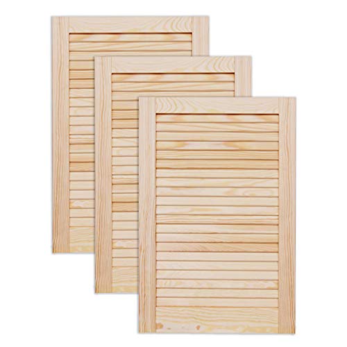 ben+camilla.com Lamellentür Holztür Natur 601 x 394 x 21 mm mit geschlossenen Lamellen für Regale, Schränke, Möbel | Kiefer Holz unbehandelt | Dreier Paket 3-er Pack von ben+camilla.com