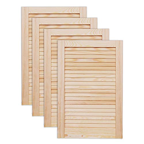 ben+camilla.com Lamellentür Holztür Natur 601 x 394 x 21 mm mit geschlossenen Lamellen für Regale, Schränke, Möbel | Kiefer Holz unbehandelt | Vierer Paket 4-er Pack von ben+camilla.com