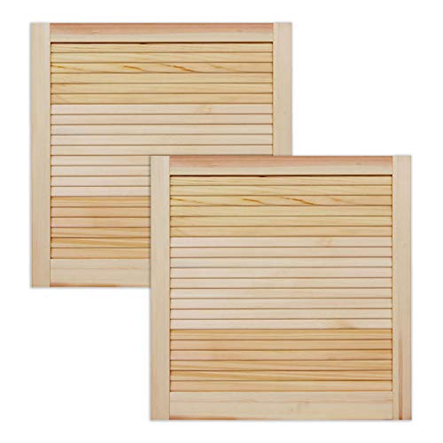 ben+camilla.com Lamellentür Holztür Natur 601 x 594 x 21 mm mit geschlossenen Lamellen für Regale, Schränke, Möbel | Kiefer Holz unbehandelt | Doppel-Paket 2-er Pack von ben+camilla.com