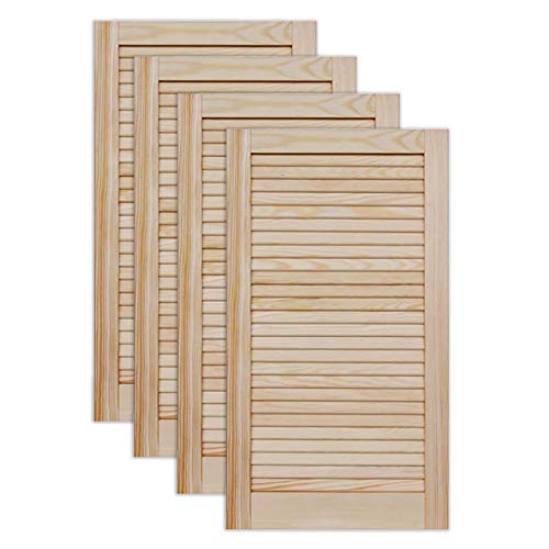 ben+camilla.com Lamellentür Holztür Natur 717 x 394 x 21 mm mit geschlossenen Lamellen für Regale, Schränke, Möbel | Kiefer Holz unbehandelt | Vierer Paket 4-er Pack von ben+camilla.com