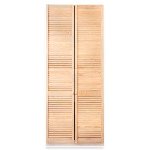 ben+camilla.com Lamellentür passend zu IKEA PAX Kleiderschrank 236 cm | Kiefernholz unbehandelt | Schranktür 229 x 49,4 cm mit offener Lamellen-Optik | Hochwertiges Massivholz von ben+camilla.com