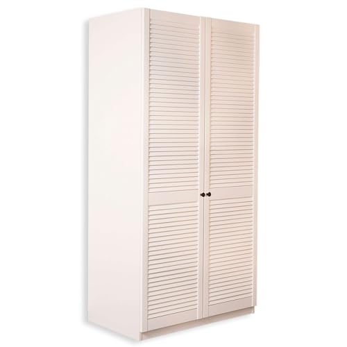 ben+camilla.com Lamellentüren Set passend zu IKEA Pax Kleiderschrank 201 cm Höhe | 2 STK. / Paar Schranktüren EINBAU FERTIG | Hochwertiges Massivholz in Weiß Premium Lackiert von ben+camilla.com