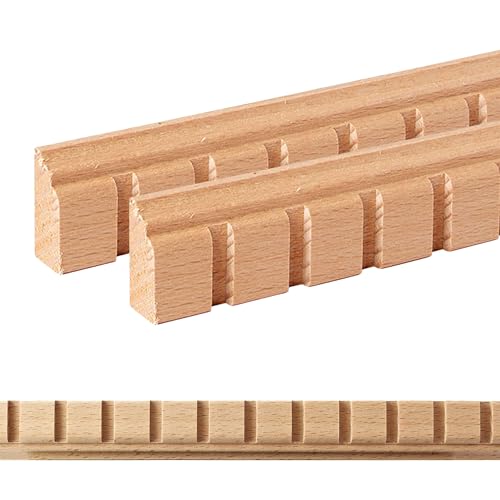 ben+camilla.com Ornament Leiste Holz für Möbel in 22 x 10 x 1000 mm | 2-er Set = 2 Meter | SB-961 mit 3D Zahn Buche | Zierprofile Friesenleiste Wandleiste Profilleiste von ben+camilla.com