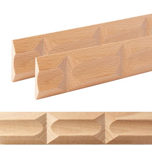 ben+camilla.com Ornament Leiste Holz für Möbel in 40 x 8 x 1000 mm | 2-er Set = 2 Meter | SB-417 mit 3D Geometrisch Buche | Zierprofile Friesenleiste Wandleiste Profilleiste von ben+camilla.com