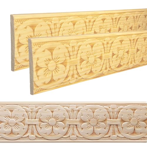 ben+camilla.com Ornament Leiste Holz für Möbel in 52 x 7 x 1000 mm | 2-er Set = 2 Meter | PK-822 mit 3D Blumen Kiefer | Zierprofile Friesenleiste Wandleiste Profilleiste ben+camilla.com Ornament Leiste Holz für Möbel in 52 x 7 x 1000 mm | 2-er Set = 2 Meter | PK-822 mit 3D Blumen Kiefer | Zierprofile Friesenleiste Wandleiste Profilleiste von ben+camilla.com