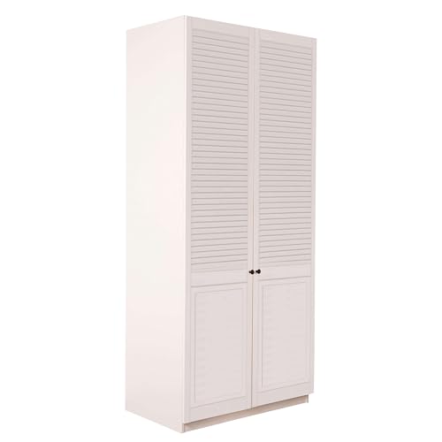 ben+camilla.com Landhausschranktüren Set passend zu IKEA Pax Kleiderschrank 236 cm Höhe | 2 STK. / Paar Shutter-Türen Chateau-Türen EINBAU FERTIG | Hochwertiges Massivholz in Weiß Premium Lackiert von ben+camilla.com