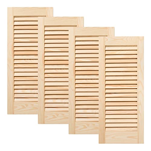 ben+camilla.com Vierer Paket / 4-er Pack Lamellentüren 69,0 x 29,4 cm Holztür Natur mit offenen Lamellen für Regale, Schränke, Möbel | Kiefer Holz unbehandelt von ben+camilla.com