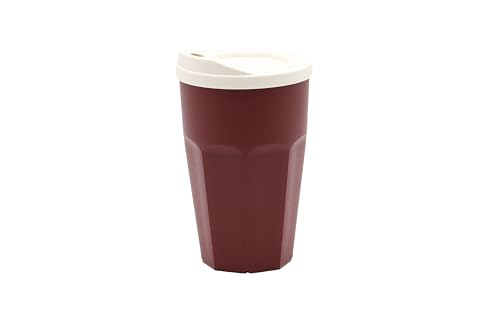 benderstore Kaffeebecher to go | mit Deckel und Trinköffnung | 2er Set | Bruchfest | 300 ml | Coffee | Made in Germany | bordeaux von benderstore