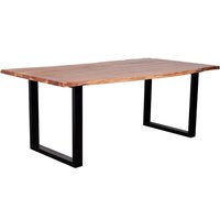 Baumkantentisch Catania Akazie U-Form Gestell 200 x 100 cm von bene living
