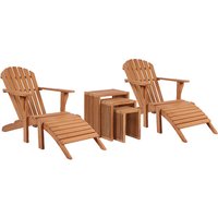 Gartenmöbelset Teak Deckchair Montreal & Beistelltisch 3er Set von bene living