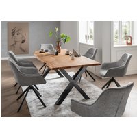 Indoormöbelset Diningsessel San Carlo Mouse Grey & Tisch Catania Gestell X-Bein von bene living