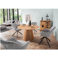 Indoormöbelset Diningsessel San Carlo mouse grey & Tisch Oria Natur Oak von bene living