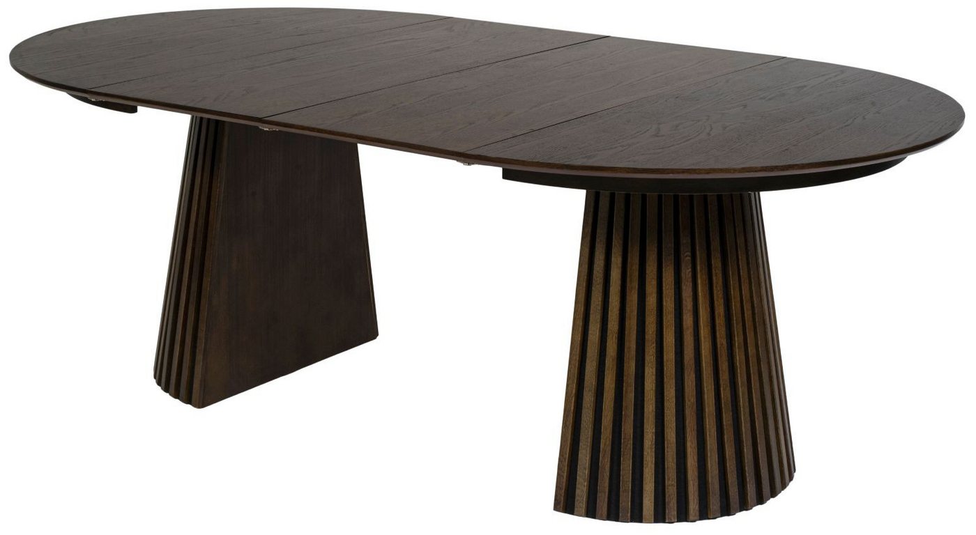 bene living Esstisch Barletta - oval 210 x 120 cm - Eichenholz smoked-braun, Massivholz - formschönes Gestell - Esszimmer - Esszimmer von bene living