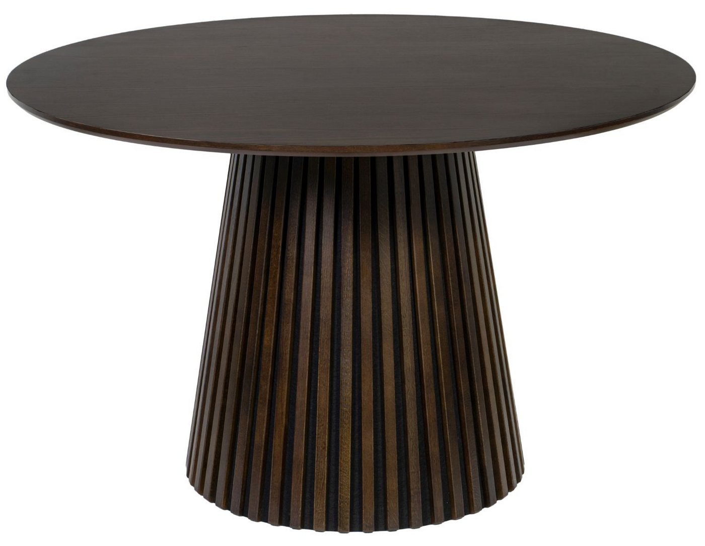 bene living Esstisch Barletta - rund 120 cm - Eichenholz smoked-braun, Massivholz - formschönes Gestell - Esszimmer - Esszimmer von bene living