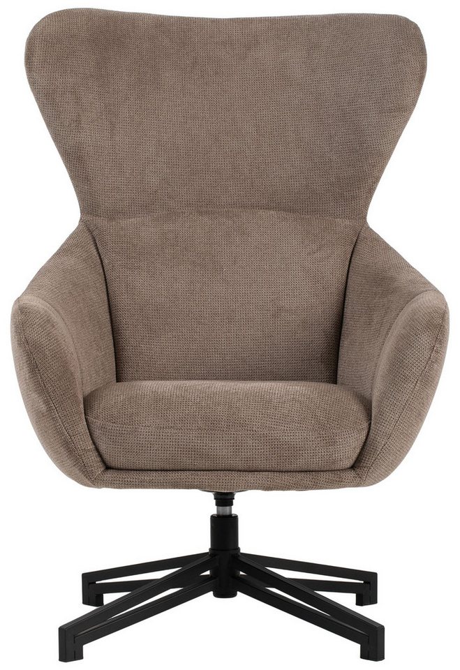 bene living Ohrensessel Marconia - drehbar - braun (1-St), durchgehende Arm- und Rückenlehne - stabiles Metall-Gestell von bene living
