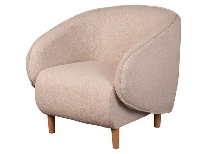 bene living Sessel Alezio - beige (1-St), elegante Holzfüße - durchgehende Arm-Rückenlehne, beige von bene-living