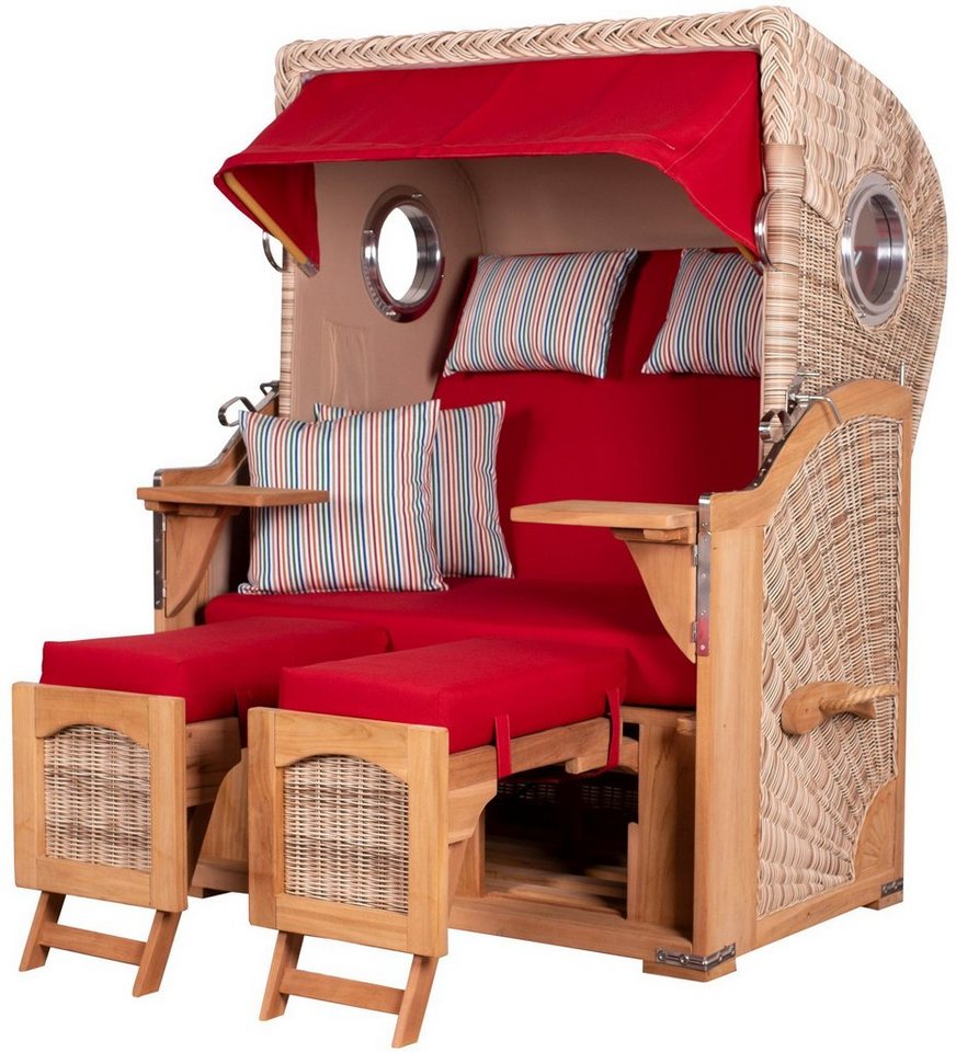 bene living Strandkorb Ammersee 2-Sitzer Teak - PE shell - Modell 585, BxTxH: 125x80x165 cm, Volllieger ca. 175 Grad, Ostsee-Strandkorb Komplettset, inkl. Liftersystem und Bullaugen bene living Strandkorb Ammersee 2-Sitzer Teak - PE shell - Modell 585, BxTxH: 125x80x165 cm, Volllieger ca. 175 Grad, Ostsee-Strandkorb Komplettset, inkl. Liftersystem und Bullaugen von bene living