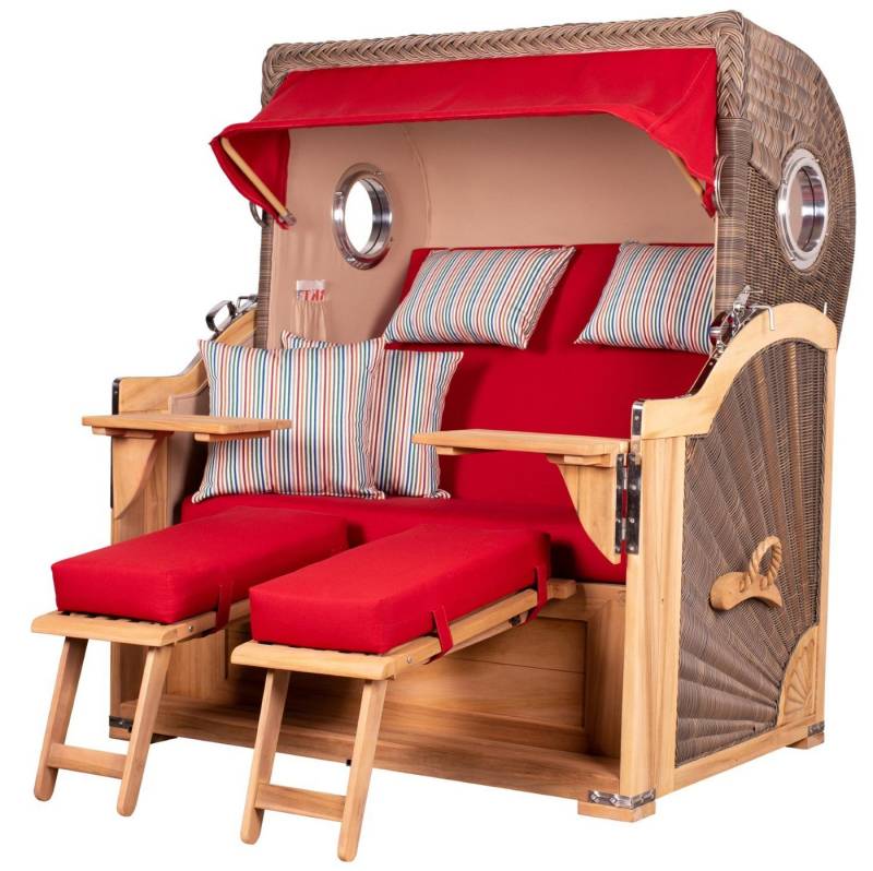 bene living Strandkorb Königssee 2,5-Sitzer Teak - PE grau - Modell 585, BxTxH: 142x95x170 cm, Volllieger ca. 175 Grad, Ostsee-Strandkorb, inkl. Liftersystem und Bullaugen bene living Strandkorb Königssee 2,5-Sitzer Teak - PE grau - Modell 585, BxTxH: 142x95x170 cm, Volllieger ca. 175 Grad, Ostsee-Strandkorb, inkl. Liftersystem und Bullaugen von bene living