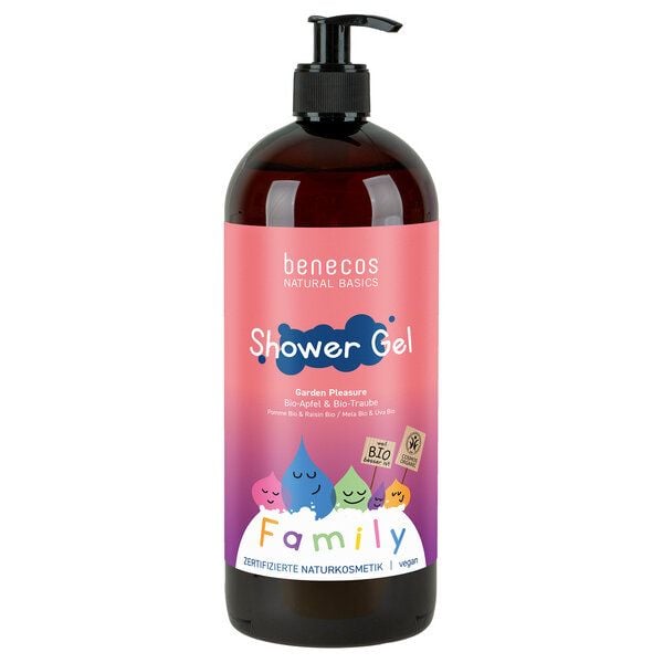 benecos Naturkosmetik - Duschgel - Family Size Bio-Apfel & Bio-Traube von benecos
