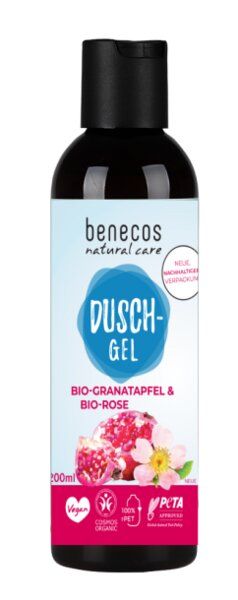benecos Naturkosmetik - Duschgel - Granatapfel & Rose - vegan - 200 ml von benecos