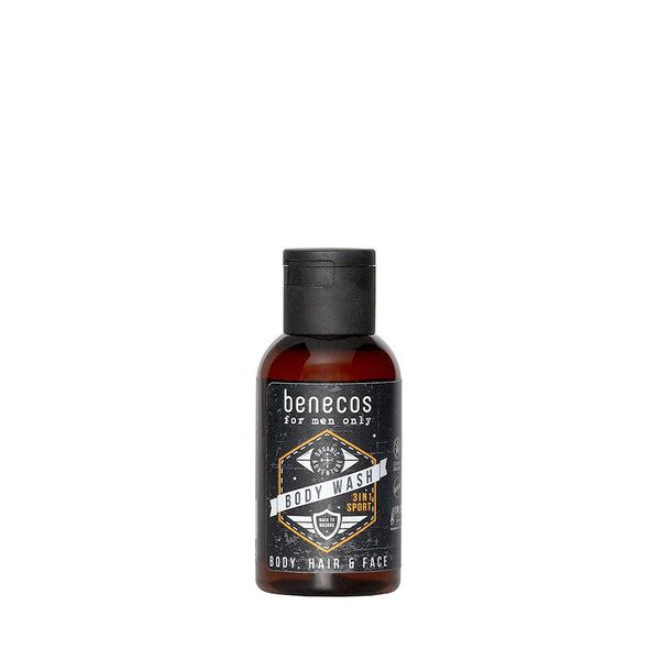 benecos for men - 3in1 Sport Mini für Körper, (Bart-)Haar&Gesicht - vegan von benecos